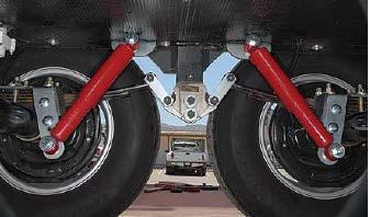 With this install completed, we checked the positioning of the Joy Rider shock absorbers using a