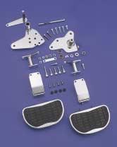64 31610 Complete kit Note: Installation on 1986 models requires relocation of the oil filter. Floorboard Forward for Softail Models Chrome shifter and brake side controls with floorboards.