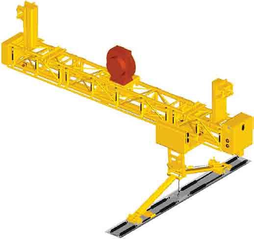 The Vertical Hinged Sideplates can be raised or lowered up to 19 in. (483 mm) to negotiate headers and other obstacles. The Vertical Hinged Sideplates are for four-track pavers only.