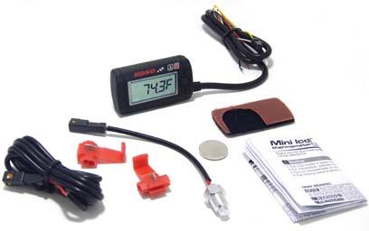 6 mm Meter weight Around 30 g ITEM NUMBER BA003035 WHITE BACK LIGHT This mini Backlighted LCD thermometer will give critical informations on the engine temperature.