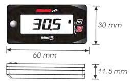 5 mm Meter weight Around 22g ITEM NUMBER BA003211 Our new Mini 3 air/fuel ratio gauge was especially designed to
