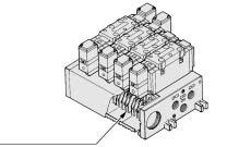 ) D Connector mounting with multi-connector Plug-in Type: With D-sub Connector Terminal block Multi-connector D-sub connector Plug assembly (Option) Refer to page -8-8.