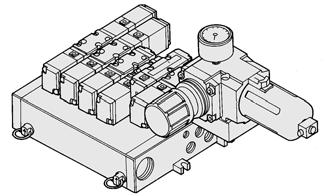 valve. Porting A, B port Side Bottom Port size P, EA, EB A, B With multi connector, or with D-sub connector: 8 stations max. No. of Stations 4 8, 4 2 to 5 Porting/No.