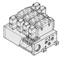 D side D side VV5FS5 Series VFS5000 Manifold with terminal block Ordering source area code Code areas Japan, Asia - Australia E Europe N North America 0T Stations 02 2 stations 0 06 04 0 stations