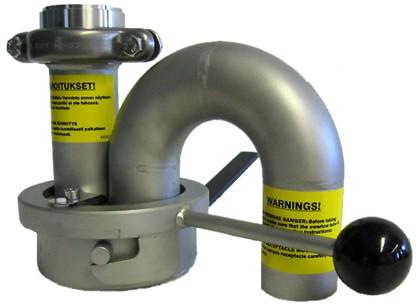 2.10. Installing Muki H (option) In hazardous conditions if you install the sampler on a digester bow line or if the pulp contains any hazardous chemicals use Muki H sample receptacle (see Fig. 18).