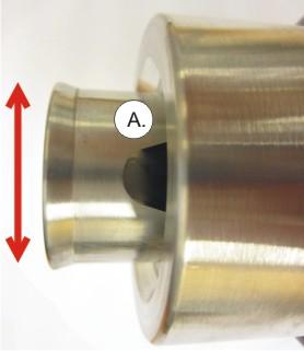 If the pulp contains stones, pieces of metal wire or other hard objects, you can protect the cutting blade by turning the flow inlet in the direction of pulp flow in downstream direction (Fig. 5).
