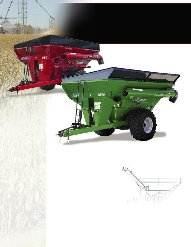 Unmatched harvesting efficiency 850 & 1050 Model Grain Carts Superior grain flow for industry leading cleanout!