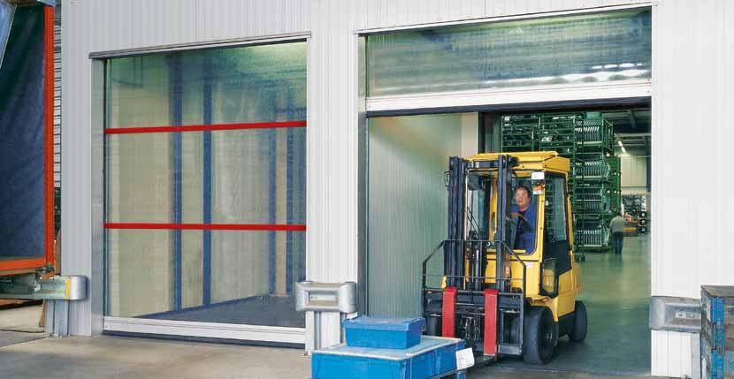 If used as an external door, we recommend the heavy, partially transparent version. See what s coming at you Transport routes become safer through unimpeded visual contact.