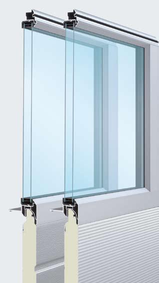 The vertical and horizontal door rails have an identical width, which results in a harmonious door appearance.