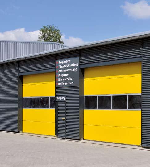 Coloured doors highlight corporate design Colours are increasingly being used to fly the company flag. In this regard, coloured industrial doors are an ideal vehicle.