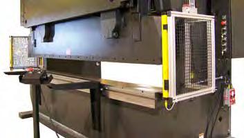 / 13 SAFETY FEATURES AND CONTROLS LIGHT CURTAIN SAFETY BARRIER Infra-red light curtain across the front of press brake coupled with physical side barriers protects the operator.
