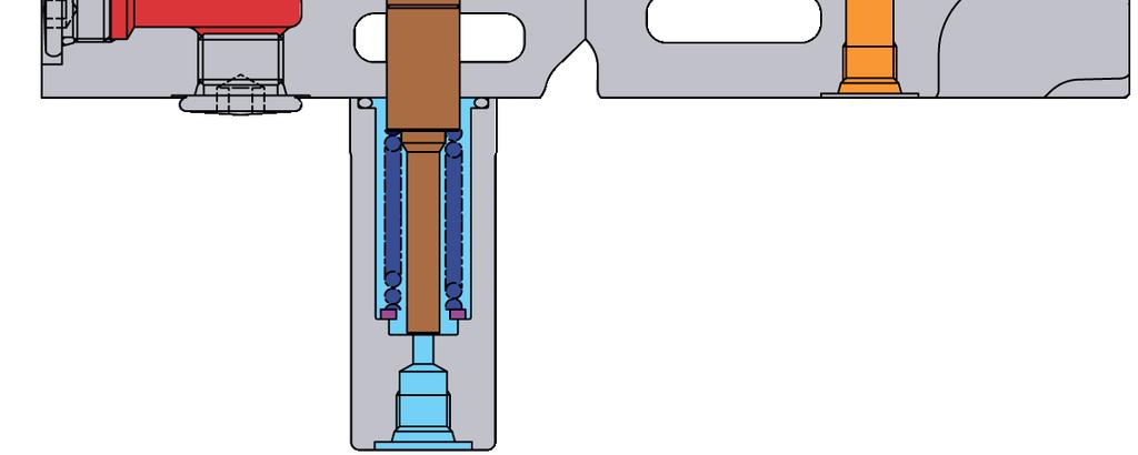 When the digging regenerative valve is shifted, pressure oil from the boom cylinder rod side (return side) through the digging regenerative valve is combined with pressure oil from pump 2 and flows