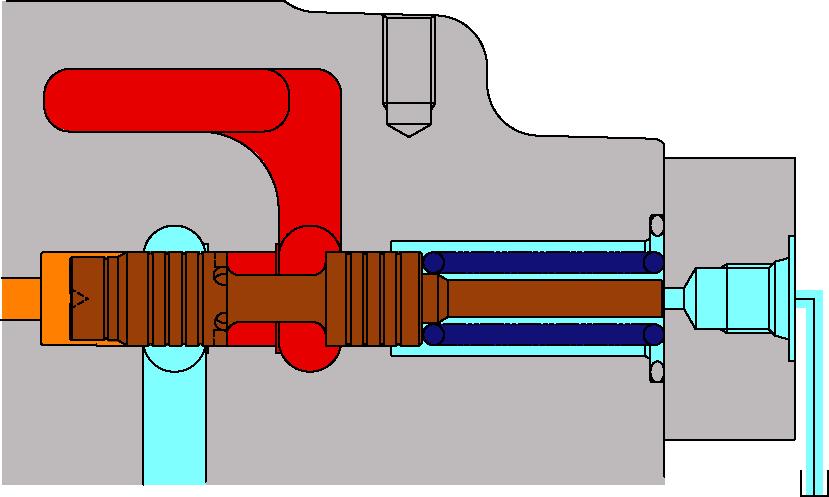 Auxiliary Flow Combiner Valve To Auxiliary Spool SM Front Attachment Pilot Pressure During Single Operation When the front attachment is single operated, pressure oil from both pumps 1 and 2 is