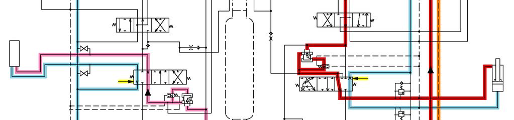 COMPONENT OPERATION / Control Valve Pilot Pressure from Signal Control Valve Auxiliary Flow Combiner Valve Pilot Pressure from Front Attachment Pilot Valve Auxiliary Flow Combining Solenoid