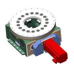 Another clear advantage is that the rotary table is evenly driven from both sides and therefore without one-sided bearing load, which occurs with conventional rotary tables.