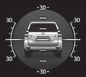 3-1. Using off-road driving systems 145 Clinometer The vertical and horizontal tilt angles of the vehicle can be displayed from 0 to proximately 30 degrees through the vehicle display and angle