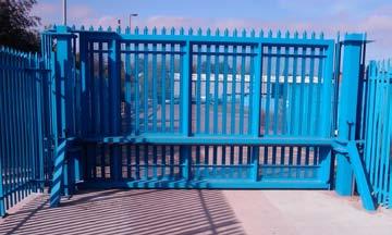 restriction or lack of runback area for sliding gate.