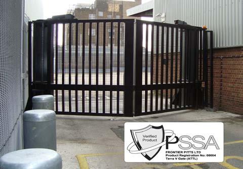 The PAS 68 Terra V Gate is a pair of bi-parting hinged gate leaves that secure