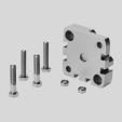 Compact cylinders ADN/AEN, to ISO 21287 Accessories Multi-position kit DPNA Material: Flange: Wrought aluminium alloy Screws: Galvanised steel Free of copper and PTFE RoHS-compliant -H- Note The