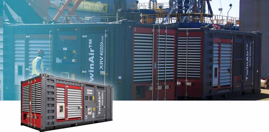 TwinAir Oil-Injected Air Compressor Principal Data Smallest footprint - Highest air capacity Two most reliable diesel engines inside Offshore certification: DNV 2.