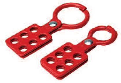 KRM LOTO ALUMINIUM GROUP LOCKOUT HASP Aluminum Group Lockout Hasps In red color coating Non-sparking, aluminum small hasps are a