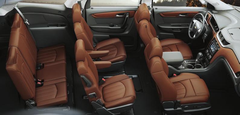 With 116.3 cubic feet of maximum cargo space 1 and 24.4 cubic feet behind the third row, 1 Traverse is best-in-class. SIMPLE TOUCHES.