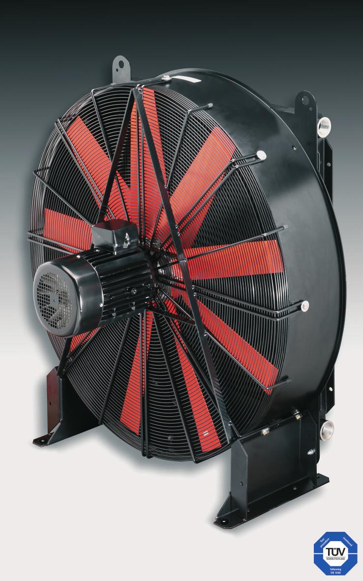 COMPLETE OIL / AIR COOLER WITH AXIAL FAN FOR INDUSTRIAL APPLICATIONS. Application These high performance coolers with axial fans are suitable for hydraulic cooling applications.