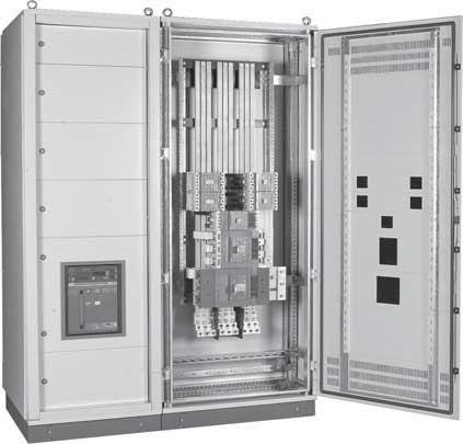 Fresh / Familiar ABB builds on the familiar look of a switchboard with group mounted molded case circuit breakers and fi xed or draw out main breakers.