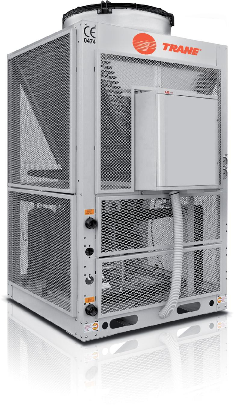 Trane Flex Series Modular air/water chillers and heat pumps units with axial fans and scroll compressors. High EER and COP for modular applications The range is made up of 18 basic modules.