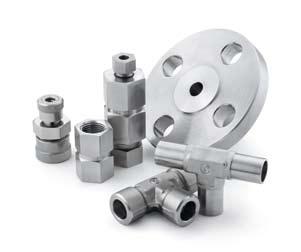 and SAE threads Types: Pipe, Weld, Vacuum, Flange, Medium-Pressure High-Purity Fittings Available in sizes 1/16 to 1 in.