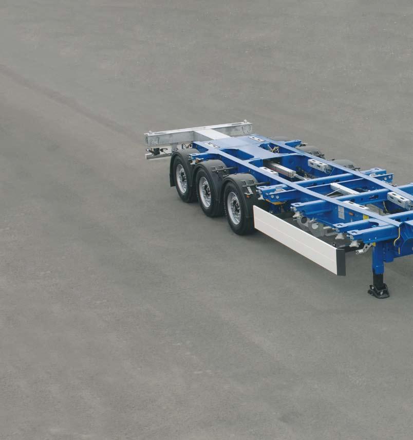 Option: up to two spare wheels as a winding version always prepared for the unexpected Option: three pairs of folding container supports for 40 / 45 container without a tunnel Option STEP LOCK : the