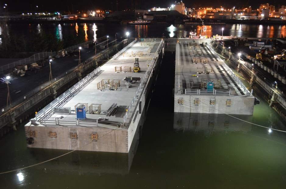 Pontoon Application Cruise Berths - Juneau, Alaska PND Engineers / BergerABAM Two concrete pontoons were completed in February 2016 for