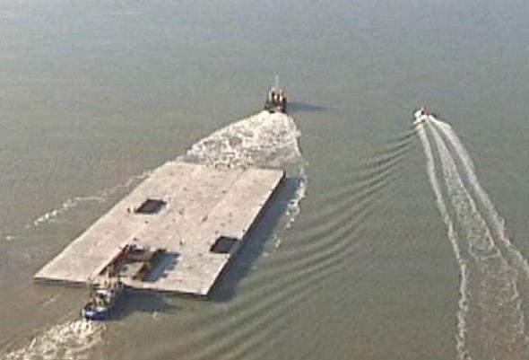 submersible barge and transported from Puget Sound (Washington State)