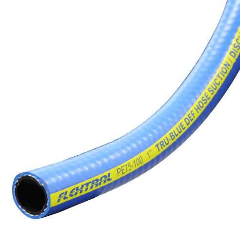 PE75 DIESEL EXHAUST FLUID (DEF) Application: A heavier duty hose for DEF applications. This suction discharge hose is ideal for truck delivery and tank applications.