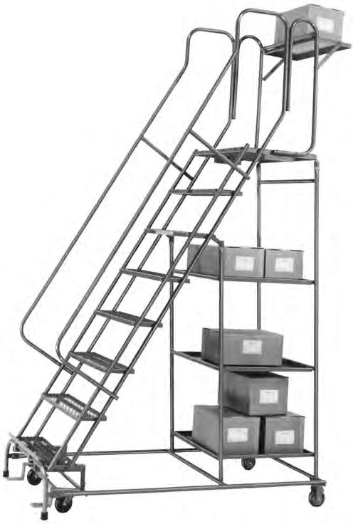 LADDERS SERIES 000 STOCK AND ORDER PICKING LADDERS POWDER COATED TOUGH TM SERIES 000 CANTILEVER LADDERS FEATURES: Framework is 1" O.D. steel tubing. Base is "x"x 1 /" steel angle.
