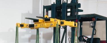 Cross beam for fork lift trucks secutex battery cross beam, telescopic L Flexible cross beam for the transportation of batteries and square loads. 4 load hooks including safety latch.