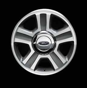 Includes chrome and brushed center cap with Ford logo (kit does not include lug nuts).
