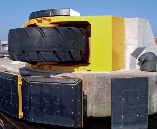 4 6 WH FNDRS Wheel fenders are widely used on exposed corners to help ships manoeuvre into berths and narrow channels such