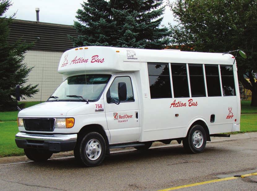 About Action Bus The Action Bus is a door-to-door public transportation service for trips within the city of Red Deer that is available to anyone, regardless of age or income, who is unable to use