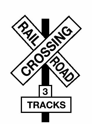 If the gate stays down after the train passes, do not drive around the gate. Instead, call your dispatcher. See Figure 10.8. GATES/LIGHTS Figure 10.6 Crossbuck Signs. This sign marks the crossing.