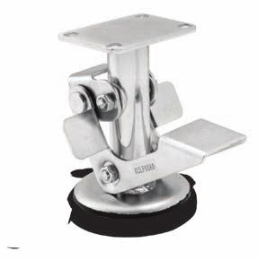 Intended for use on level surfaces, the 02 Series floor lock is activated by toe pressure on the extension pedal