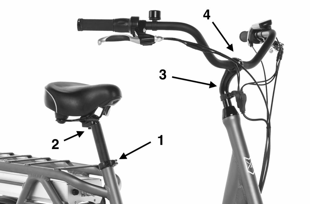 Adjusting the bicycle for riding comfort 1. Adjusting the seat height Pull the seat clamp lever outward to loosen the seat post. Adjust the seat the desired height.