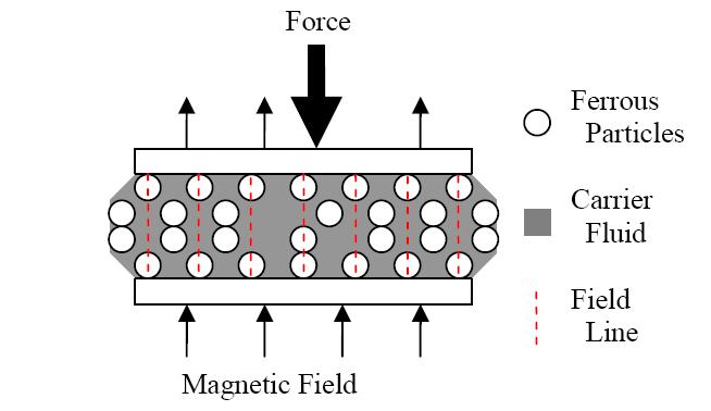 With the columnar structures in place from a magnetic field, the fluid then has to push through these structures when an external force is applied.