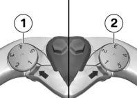 4 46 Mirrors Adjusting mirrors z Operation Turn adjusting screw 1 of lefthand brake lever or adjusting