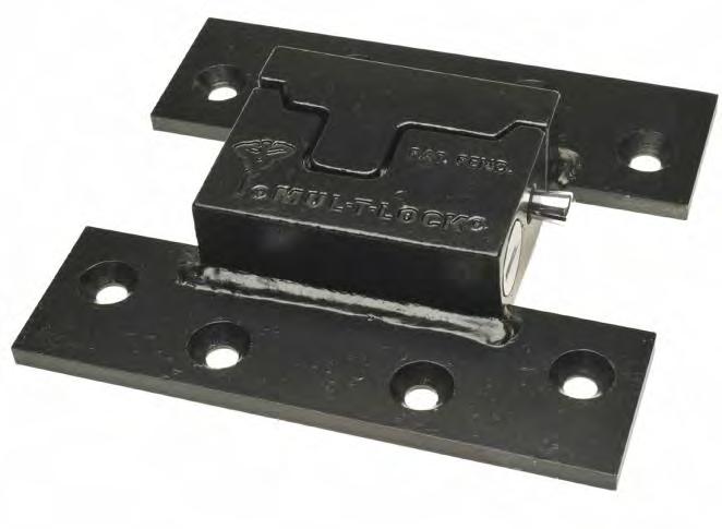 Hasps Mul-T-Lock - HaspLock Product Specification Body - Hardened steel casing - Laser cut plates c/w countersunk holes Locking Mechanism - Mul-T-Lock unique high