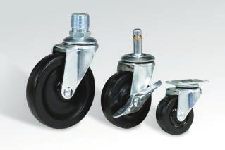 STEEL SINGLE WHEEL CASTERS DESIGN & VISUAL MERCHANDISING A wide selection of steel casters is offered for that more traditional appearance.