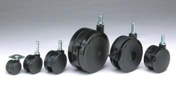 TWIN-WHEEL CASTERS DESIGN & VISUAL MERCHANDISING Twin-wheel casters typically carry more weight than single wheel casters.