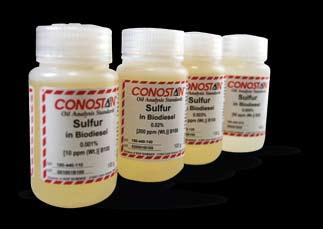 Sulfur in Biodiesel SCP SCIENCE-CONOSTAN offers sulfur in biodiesel standards in 5% (B5) and 20% (B20) biodiesel blends. Blank standard is also available.