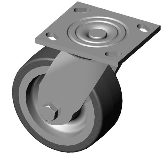 30 900 maximum CASTERS SERIES MEDIUM DUTY FEATURES Swivel Section: Cold forged out of 1/4 steel, the swivel section includes high-strength double row ball bearings in smooth raceways.