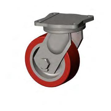 80 5000 maximum SERIES EXTRA HEAVY DUTY CASTERS FEATURES Swivel Section: Drop forged from C-1045 steel with 5 diameter, precision machined load raceway.